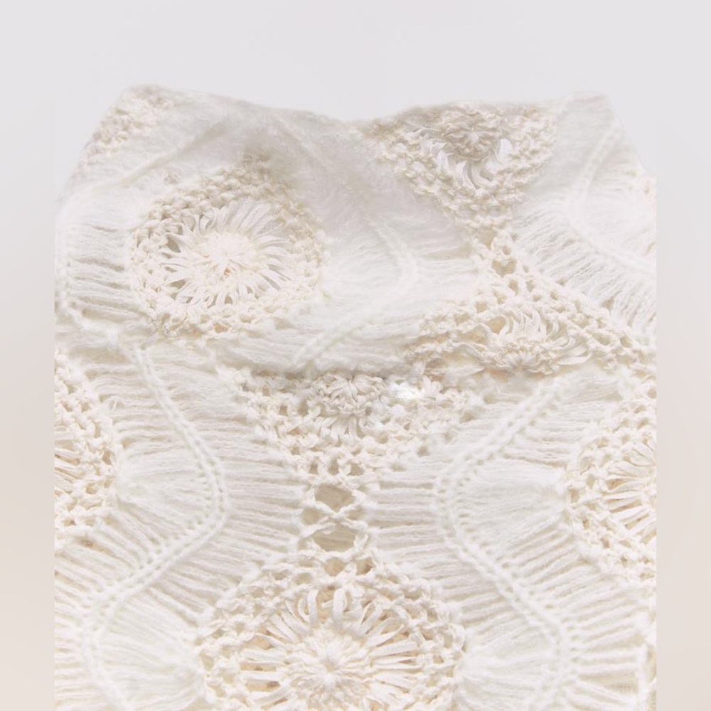 Zara crochet long sleeves short winter dress - Picture 8 of 12